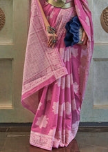 Load image into Gallery viewer, SpicyPink Purple Chikankari Weaving Silk Saree with Sequins work Clothsvilla