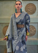 Load image into Gallery viewer, Porpoise Grey Chikankari Weaving Silk Saree with Sequins work Clothsvilla