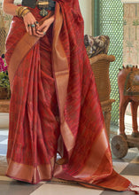 Load image into Gallery viewer, Maroon Red Two Tone Handloom Weaving Organza Silk Saree : Top Pick Clothsvilla