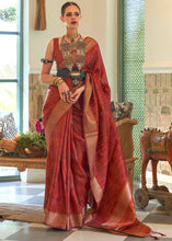 Load image into Gallery viewer, Maroon Red Two Tone Handloom Weaving Organza Silk Saree : Top Pick Clothsvilla