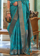 Load image into Gallery viewer, Cerulean Blue Two Tone Handloom Weaving Organza Silk Saree : Top Pick Clothsvilla