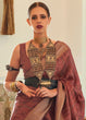 Load image into Gallery viewer, Chestnut Brown Two Tone Handloom Weaving Organza Silk Saree : Top Pick Clothsvilla