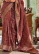 Load image into Gallery viewer, Chestnut Brown Two Tone Handloom Weaving Organza Silk Saree : Top Pick Clothsvilla