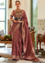 Chestnut Brown Two Tone Handloom Weaving Organza Silk Saree : Top Pick Clothsvilla