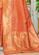 Load image into Gallery viewer, Yam Orange Woven Banarasi Brocade Silk Saree Clothsvilla
