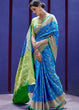 Load image into Gallery viewer, Cerulean Blue Woven Patola Silk Saree Clothsvilla