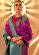 Load image into Gallery viewer, Chinese Purple Handloom Woven Banarasi Silk Saree Clothsvilla