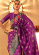Load image into Gallery viewer, Chinese Purple Handloom Woven Banarasi Silk Saree Clothsvilla