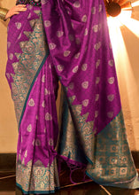 Load image into Gallery viewer, Chinese Purple Handloom Woven Banarasi Silk Saree Clothsvilla