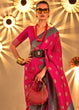 Load image into Gallery viewer, Raspberry Pink Handloom Woven Banarasi Silk Saree Clothsvilla