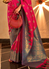 Load image into Gallery viewer, Raspberry Pink Handloom Woven Banarasi Silk Saree Clothsvilla