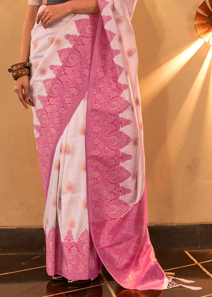 Shades Of Pink Handloom Woven Banarasi Silk Saree Clothsvilla