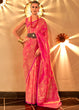 Load image into Gallery viewer, Fiery Rose Pink Handloom Woven Banarasi Silk Saree Clothsvilla