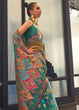Load image into Gallery viewer, Castleton Green Jamawar Woven Cotton Silk Saree Clothsvilla