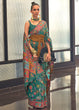 Load image into Gallery viewer, Castleton Green Jamawar Woven Cotton Silk Saree Clothsvilla