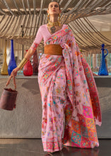 Load image into Gallery viewer, Flamingo Pink Jamawar Woven Cotton Silk Saree Clothsvilla