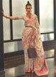 Load image into Gallery viewer, Parchment White Jamawar Woven Cotton Silk Saree Clothsvilla