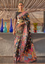 Pebble Black Jamawar Woven Cotton Silk Saree Clothsvilla