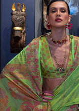 Load image into Gallery viewer, Sheen Green Handloom Woven Dual Tone Organza Silk Saree with Sequins Work Clothsvilla