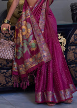 Load image into Gallery viewer, Plum Purple Handloom Woven Dual Tone Organza Silk Saree with Sequins Work Clothsvilla