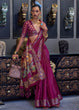 Load image into Gallery viewer, Plum Purple Handloom Woven Dual Tone Organza Silk Saree with Sequins Work Clothsvilla