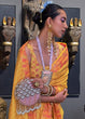 Load image into Gallery viewer, Cyber Yellow Handloom Woven Dual Tone Organza Silk Saree with Sequins Work Clothsvilla