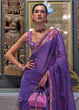 Load image into Gallery viewer, Eminence Purple Handloom Woven Dual Tone Organza Silk Saree with Sequins Work Clothsvilla