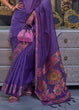 Load image into Gallery viewer, Eminence Purple Handloom Woven Dual Tone Organza Silk Saree with Sequins Work Clothsvilla