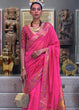 Load image into Gallery viewer, Rose Pink Handloom Woven Dual Tone Organza Silk Saree with Sequins Work Clothsvilla
