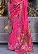 Load image into Gallery viewer, Rose Pink Handloom Woven Dual Tone Organza Silk Saree with Sequins Work Clothsvilla
