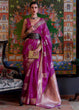 Load image into Gallery viewer, Lollipop Purple Handloom Woven Dual Tone Organza Silk Saree with Sequins Work Clothsvilla