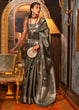 Load image into Gallery viewer, Ash Grey Two Tone Handloom Woven Organza Silk Saree Clothsvilla