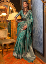 Load image into Gallery viewer, Dynasty Green Two Tone Handloom Woven Organza Silk Saree Clothsvilla
