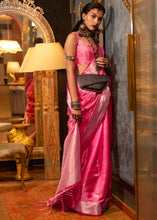 Load image into Gallery viewer, Rose Pink Two Tone Handloom Woven Organza Silk Saree Clothsvilla