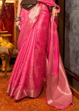 Load image into Gallery viewer, Rose Pink Two Tone Handloom Woven Organza Silk Saree Clothsvilla