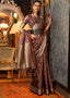 Chestnut Brown Two Tone Handloom Woven Organza Silk Saree Clothsvilla