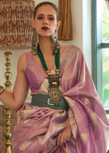 Load image into Gallery viewer, Lilac Purple Woven Satin Tissue Silk Saree Clothsvilla