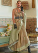 Load image into Gallery viewer, Brown &amp; Green Woven Satin Tissue Silk Saree Clothsvilla