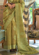 Load image into Gallery viewer, Shades Of Green Woven Satin Tissue Silk Saree Clothsvilla