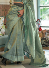 Load image into Gallery viewer, Shades Of Blue Woven Satin Tissue Silk Saree Clothsvilla