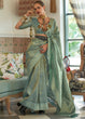 Load image into Gallery viewer, Shades Of Blue Woven Satin Tissue Silk Saree Clothsvilla