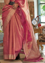 Load image into Gallery viewer, Shades Of Pink Woven Satin Tissue Silk Saree Clothsvilla