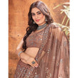Load image into Gallery viewer, Dark Brown Thread and Sequence work Lehenga choli ClothsVilla
