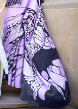 Load image into Gallery viewer, Orchid Purple Designer Satin Crepe Printed Saree Clothsvilla