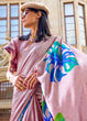 Load image into Gallery viewer, Flamingo Pink Designer Satin Crepe Printed Saree Clothsvilla