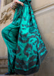 Load image into Gallery viewer, Dark Cyan Green Designer Satin Crepe Printed Saree Clothsvilla