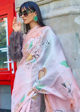 Load image into Gallery viewer, Multi Coloured Floral Printed Satin Organza Saree Clothsvilla