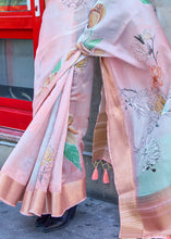 Load image into Gallery viewer, Multi Coloured Floral Printed Satin Organza Saree Clothsvilla