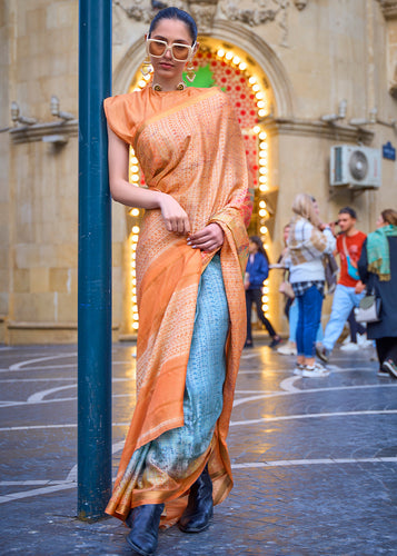 Orange Saree - Buy Designer Sarees Online at Clothsvilla