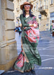 Load image into Gallery viewer, Capri Green Digital Printed Poly Viscose Saree Clothsvilla